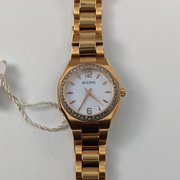 BULOVA "Diamond Gallery" Mother of Pearl NEW Women's Watch Diamonds, 98R205 - Picture 2 of 5